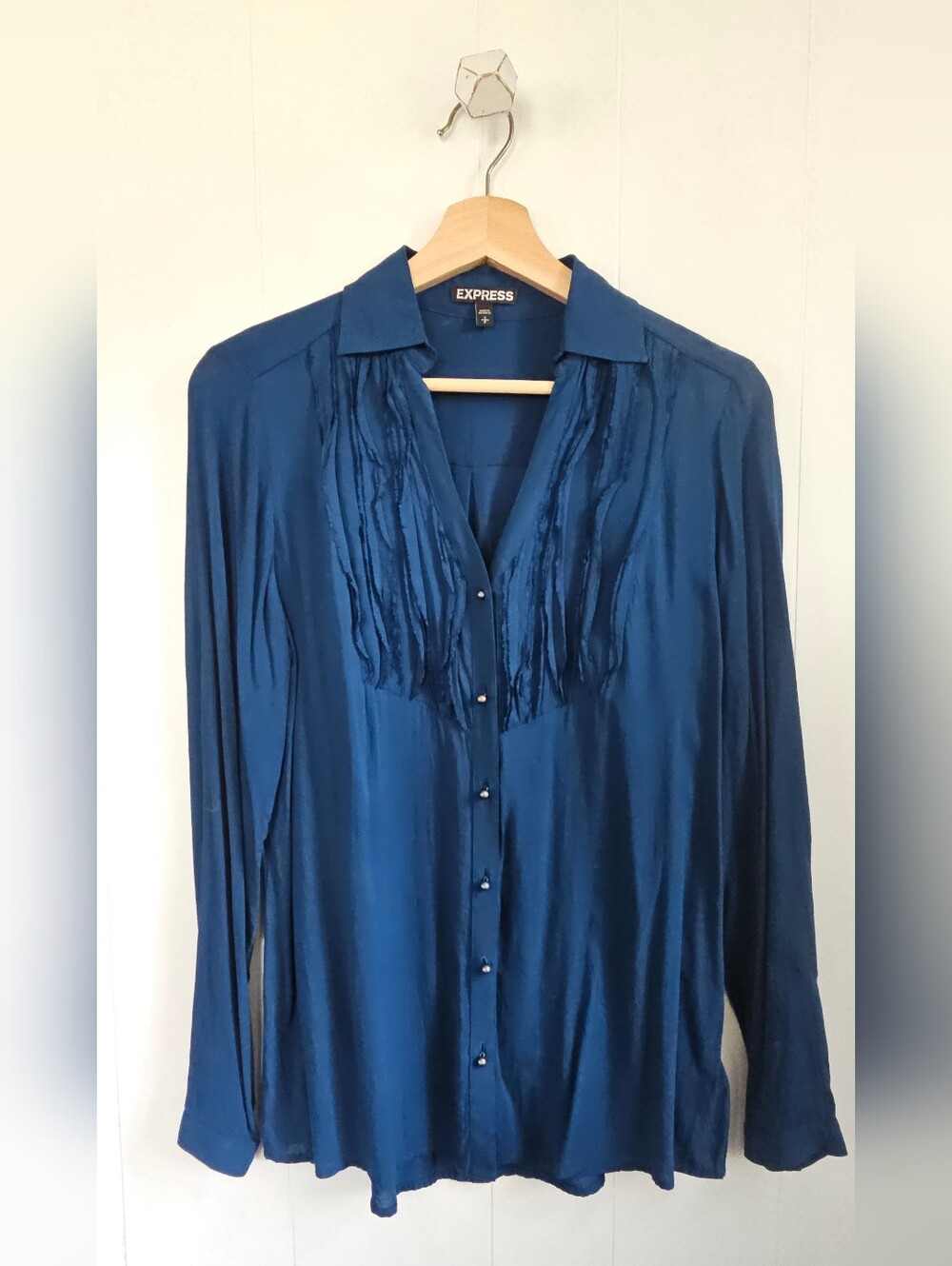 EXPRESS Ruffled Tuxedo Style Shirt